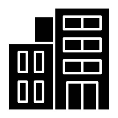 Bina. Web simgesi basit illüstrasyon