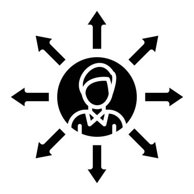 İş adamı ve kadın simgesinin vektör çizimi