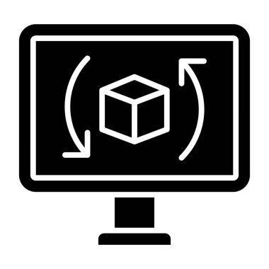 bilgisayar izleme simgesi, vektör illüstrasyonu