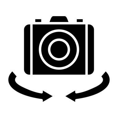 Web ve mobil uygulama tasarımınız için beyaz arkaplanda izole edilmiş kamera simgesi vektörü, video logosu kavramı