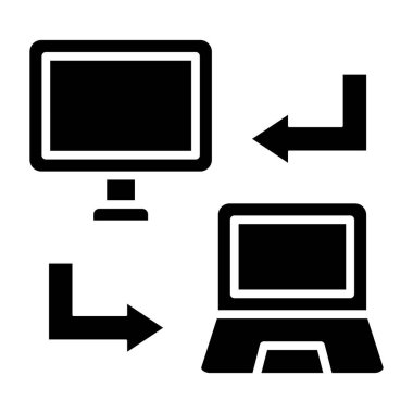 bilgisayar monitörü ikon vektör illüstrasyonu
