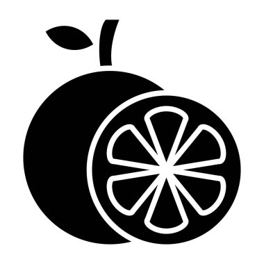 Bir limonun izole edilmiş tek bir simgesinin vektör çizimi