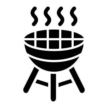 Izgara ikonu. Web için et fırını vektör simgelerinin basit çizimi