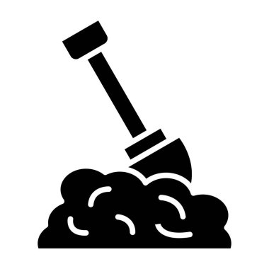 Kürek ikon vektörü. Düz çizim. 10 saniye.