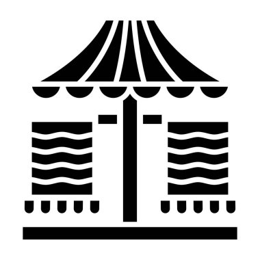 Sirk çadırı ikonu. Web için plaj sandalyesi vektör simgelerinin basit çizimi