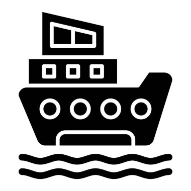 Gemi. Web simgesi basit illüstrasyon