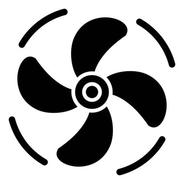 fan icon. black illustration on white background. vector isolated symbol