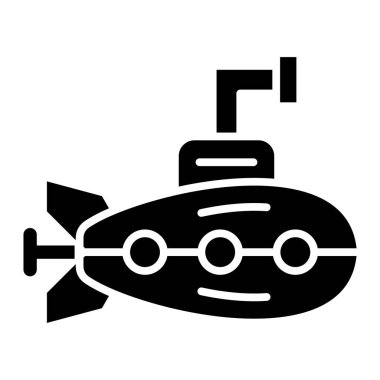 Denizaltı. Web simgesi basit illüstrasyon