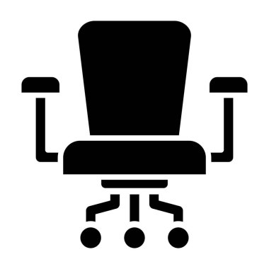 ofis sandalyesi ikon vektör illüstrasyonu