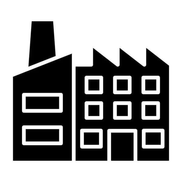 Factory Building Icon Outline Illustration Plant Vector Icons Web — Stock Vector