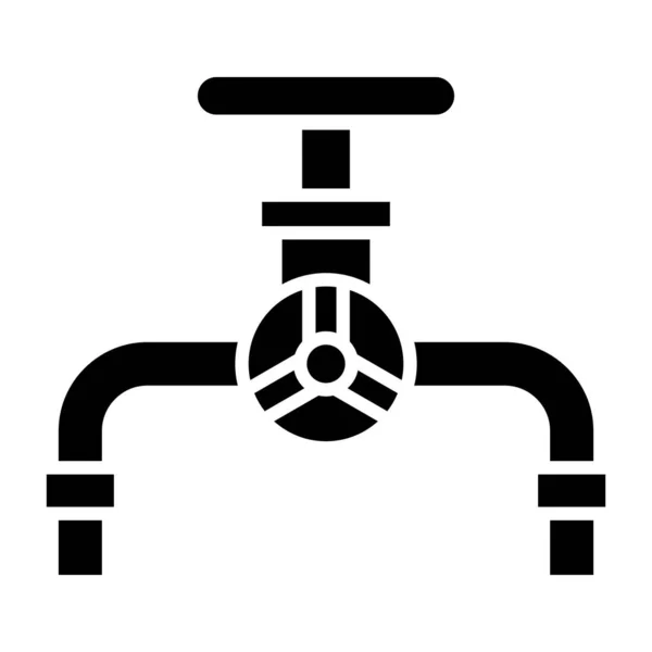 Значок Водопроводной Воды Контурная Векторная Иллюстрация Клапана Белом Фоне — стоковый вектор