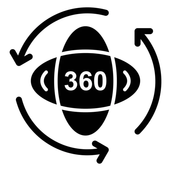 360 Grad Icon Vector Illustration — Stockvektor