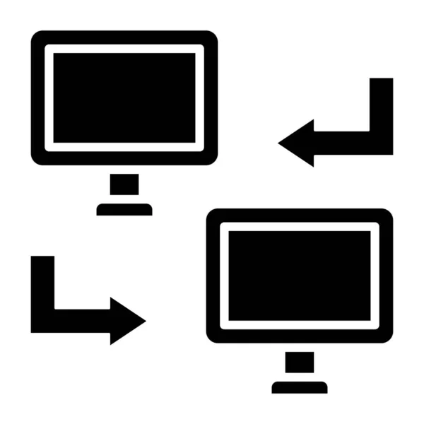 Datorskärm Ikon Vektor Illustration — Stock vektor