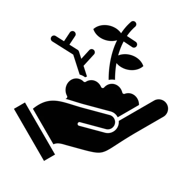 Hand Holding Leaf Icon Trendy Style Isolated Vector Illustration — Vetor de Stock