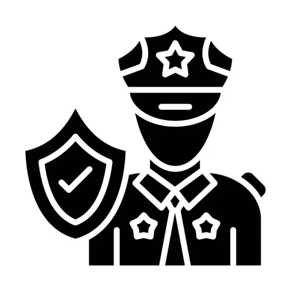 Police Officer Icon Simple Style Isolated White Background — Vettoriale Stock