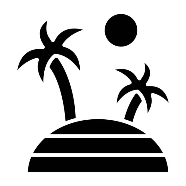 Icono Palmeras Ilustración Simple Playa Vector Vacaciones Iconos Para Web — Archivo Imágenes Vectoriales