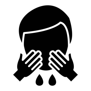 yüz maskesi simgesi. Tıbbi bakım sembolü vektörünü özetle.