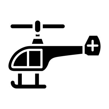 Helikopter simgesi vektör illüstrasyonu