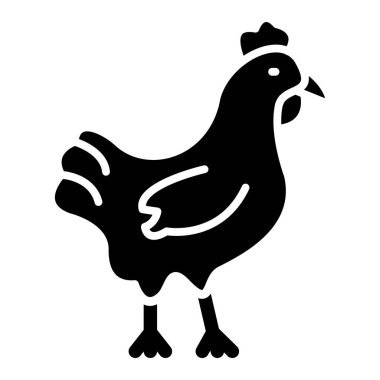 Tavuk ikonu. vektör illüstrasyonu