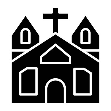 Kiliseye. Web simgesi vektör illüstrasyonu