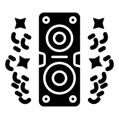 music player icon. outline illustration of speaker vector icons for web