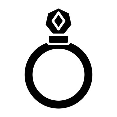 Elmas yüzük ikonu. ağ için altın mücevher vektör simgelerinin özet çizimi