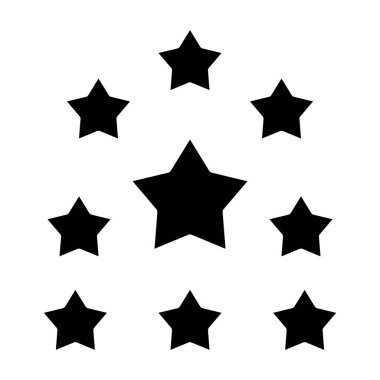 Yıldız simgesi. Beyaz arkaplanda izole edilmiş yıldız vektör simgelerinin düz çizimi