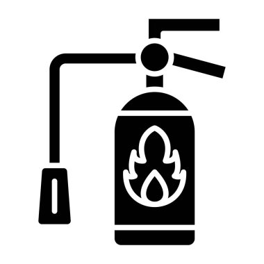 Yangın söndürme ikonu. Web için gaz sobası vektör simgelerinin özet çizimi