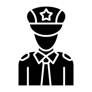 Polis memuru ikon vektör illüstrasyonu