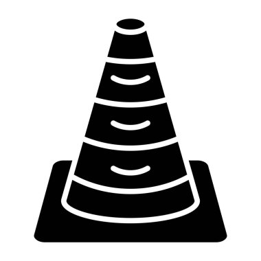 Beyaz arkaplanda izole edilmiş koni simgesi. vektör illüstrasyonu