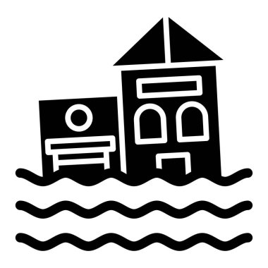 Deniz. Web simgesi basit tasarım