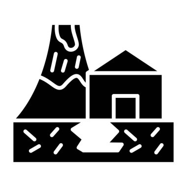 Bir bina simgesinin vektör illüstrasyonu