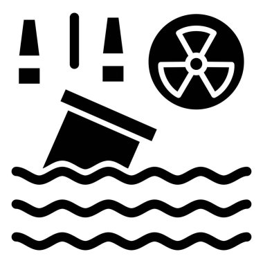 Nükleer yağ simgesi, vektör illüstrasyonu