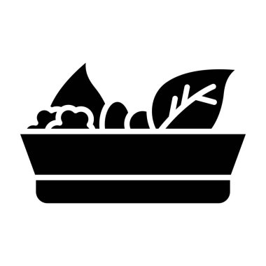 pirinç yemeği ikonu vektör illüstrasyonu