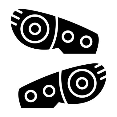 CCTV kamera simgesinin siyah ve beyaz vektör illüstrasyonu