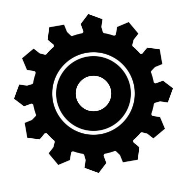 dişli simgesi. Web için vites vektör simgelerinin düz çizimi