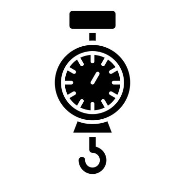 Katı saat simgesi, vektör illüstrasyonu