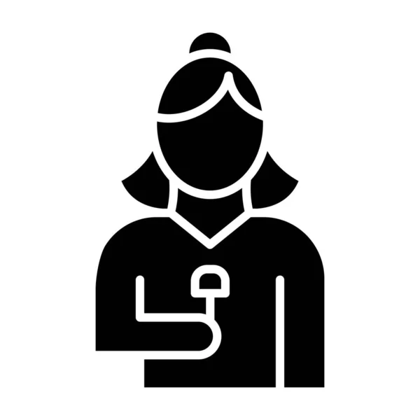 Icône Avatar Femme Contour Femme Personne Vecteur Illustration Symbole Conception — Image vectorielle