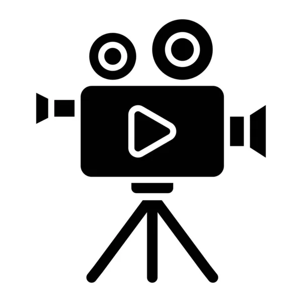 Videokamera Symbolvektor Filmnachrichten Isolierte Symbolillustration — Stockvektor