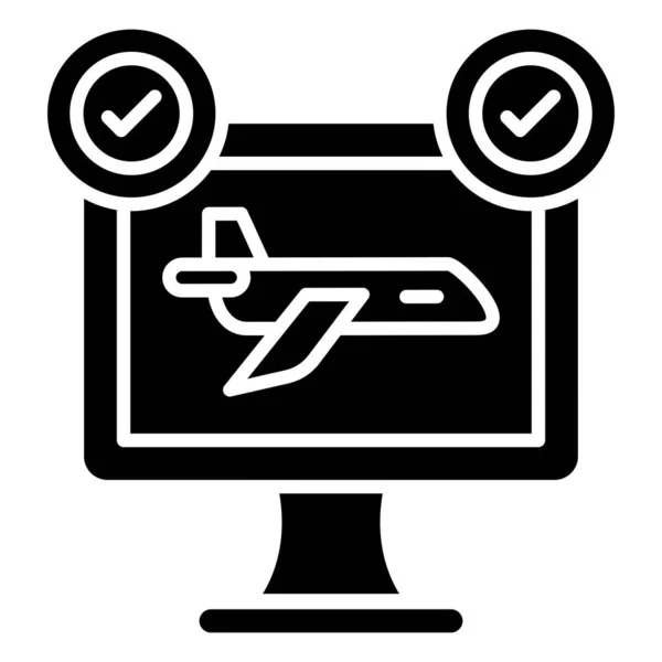 Kolla Ikonen Enkel Illustration Flygplan Vektor Ikoner För Webben — Stock vektor