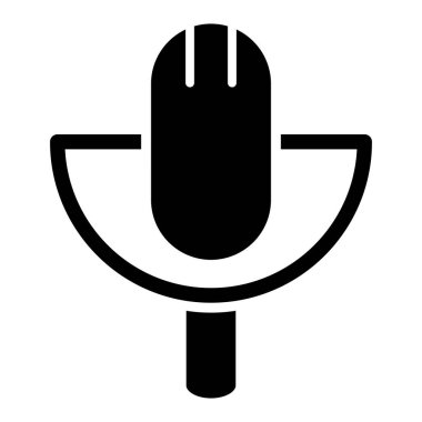 Mikrofon. Web simgesi basit illüstrasyon