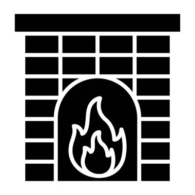 Şömine. Web simgesi basit illüstrasyon