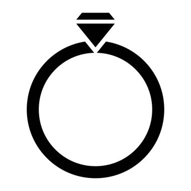 Elmas yüzük ikonu. özet alyans vektör çizimi.