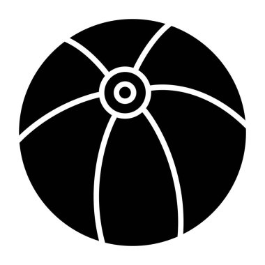 Siyah çizgi top simgesi beyaz arkaplanda izole edildi. vektör illüstrasyonu