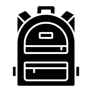 Sırt çantası simgesi. Web için okul yolu vektör simgelerinin basit illüstrasyonu