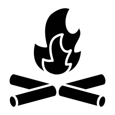 Yanan bir ateş simgesinin vektör illüstrasyonu