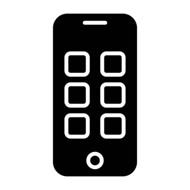 Cep telefonu simgesi, vektör illüstrasyonu