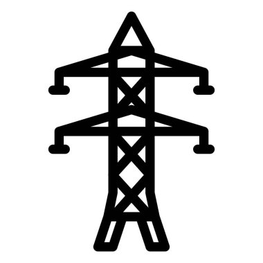 Güç hattı simgesi. Web için enerji vektör simgelerinin özet çizimi