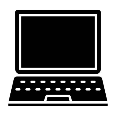 dizüstü bilgisayar simgesi. Beyaz arkaplanda izole edilmiş web tasarımı için modern teknoloji vektör illüstrasyon sembolü