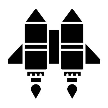 Roket. Web simgesi basit illüstrasyon